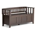 thumbnail image 1 of Simpli Home Acadian Banc d'Entrée Transitionnel en Bois de 48 Pouces Brun Brunette, 1 of 7