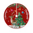 thumbnail image 1 of Yhmxh Jupe de Sapin de Noël 35 Pouces Rouge Housse Douce Flocon de Neige Ornements Ronds Décoration de Sapin de Noël Rétro pour Intérieur Extérieur, 1 of 6