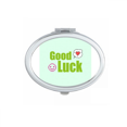 thumbnail image 1 of Good Luck Lovely Text Multicolor Mirror Portable Fold Hand Makeup Double Side Glasses, 1 of 3