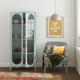 thumbnail image 1 of Mr. Kate Luna Tall 2-Door Accent Cabinet with Fluted Glass, Black, 1 of 8