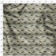 thumbnail image 4 of Soimoi Green Moss Georgette Fabric Crow Bird Print Fabric by The Yard 44 Inch Wide, 4 of 6