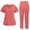 Orange, variant on Clearance Horkkom Nurse Uniforms Women Set Solid Color Comfy Nursing Scrubs Sets Short Sleeve V Neck with Pockets Elastic Waist Long Pants Scrubs Sets Orange M