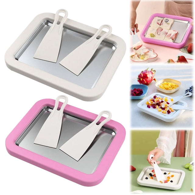 Home Yogurt Stir Fryer Summer Children's DIY Ice Stir Fry Plate Stainless Plug In