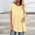 thumbnail image 2 of Timegard Hauts pour Femmes Col Rond Manches Courtes Tuniques pour Porter avec des Leggings Mi-Longs T-Shirts Confortables Été, 2 of 5