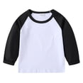 thumbnail image 1 of MIASHUI T-Shirts à Manches Longues pour Filles Hauts pour Garçons Col Rond T-Shirts Basiques, Noir, 7-8 Ans, 1 of 9