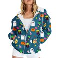 thumbnail image 1 of Chandails à Capuche Zippés pour Femmes Rabais de 50 % en Liquidation Blouse Imprimée Mode Hauts à Manches Longues Chandail Poches à Capuche, 1 of 9