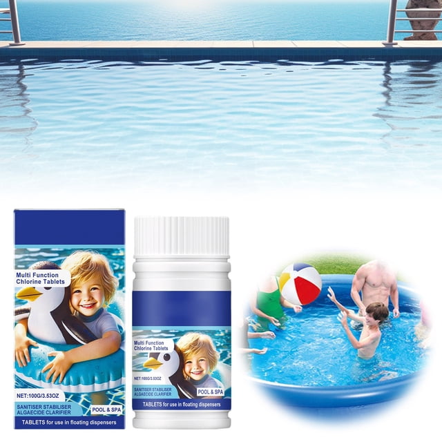 JJKBVCLO Swimming Pool Cleaning Tablets Odorless Cleaning Tablets Suitable Swimming Pools Hot Tubs Spa Centers Swimming Pool Cleaning Tables Water Clarifiers (50 Tablets)
