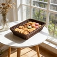 thumbnail image 4 of Dvkptbk plastic frame Imitation Rattan Woven Storage Tray Rectangular Wicker Basket for Kitchen Countertop Bathroom Organizer, 4 of 6