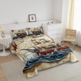 thumbnail image 3 of Erosebridal Ocean Waves Bedding Queen Comforter Set, Retro Sailing Boat Down Comforter, Sea Steam Decor, 3-piece, 3 of 7