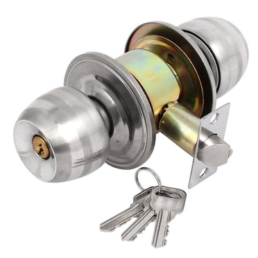 Unique Bargains Serrure de Porte de Chambre et Salle de Bain en Métal, Intimité, Poignée Ronde, Bouton, Serrures avec Clés