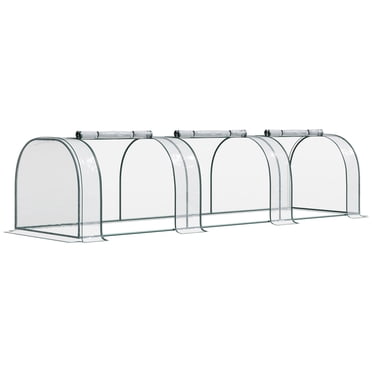 Outsunny Serre Tunnel Mini en Plastique 11,5 Pieds x 3 Pieds x 2,5 Pieds, Transparent
