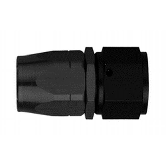 Hose End -16 Black Aluminium Swivel Straight