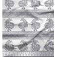 thumbnail image 1 of Soimoi Silk Fabric Peacock Block Print Sewing Fabric Yard 42 Inch Wide, 1 of 3