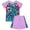 Light Purple, variant on Kid Girls Swimsuit Rash Guard Set Hawaiian Ruffle Sun Protection Long Sleeve Bathing Suit for Teens 5-6 Years