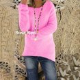 thumbnail image 2 of T-shirts à Col Rond à Manches Longues pour Femmes, Mode d'Automne, Hauts Western Tendance pour Dames, Tunique Ample, Hauts Grande Taille, Chandails Unis, Rose Vif G, 2 of 4