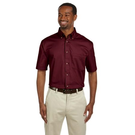 Harriton Chemise en Sergé à Manches Courtes pour Hommes Easy Blend? avec Protection contre les Taches