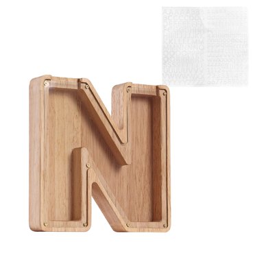 EGNMCR Room Decor Home Decor Personalized Wooden Name Money Box Wooden Deposit Box Twenty Six English Letters Piggy bank
