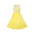 thumbnail image 1 of Robe Fille Jaune en Chiffon Demoiselle d'Honneur Danse Bal Robe Maxi 10 Ans, 1 of 7