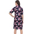 thumbnail image 3 of Bimba Chemise de Nuit à Manches Courtes Imprimé Floral Bleu Marine pour Femmes - 22, 3 of 6