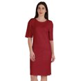 thumbnail image 1 of Inkmeso Robe T-Shirt pour Femmes à Manches au Coude, Coupe Régulière, avec Poches avant, 1 of 8