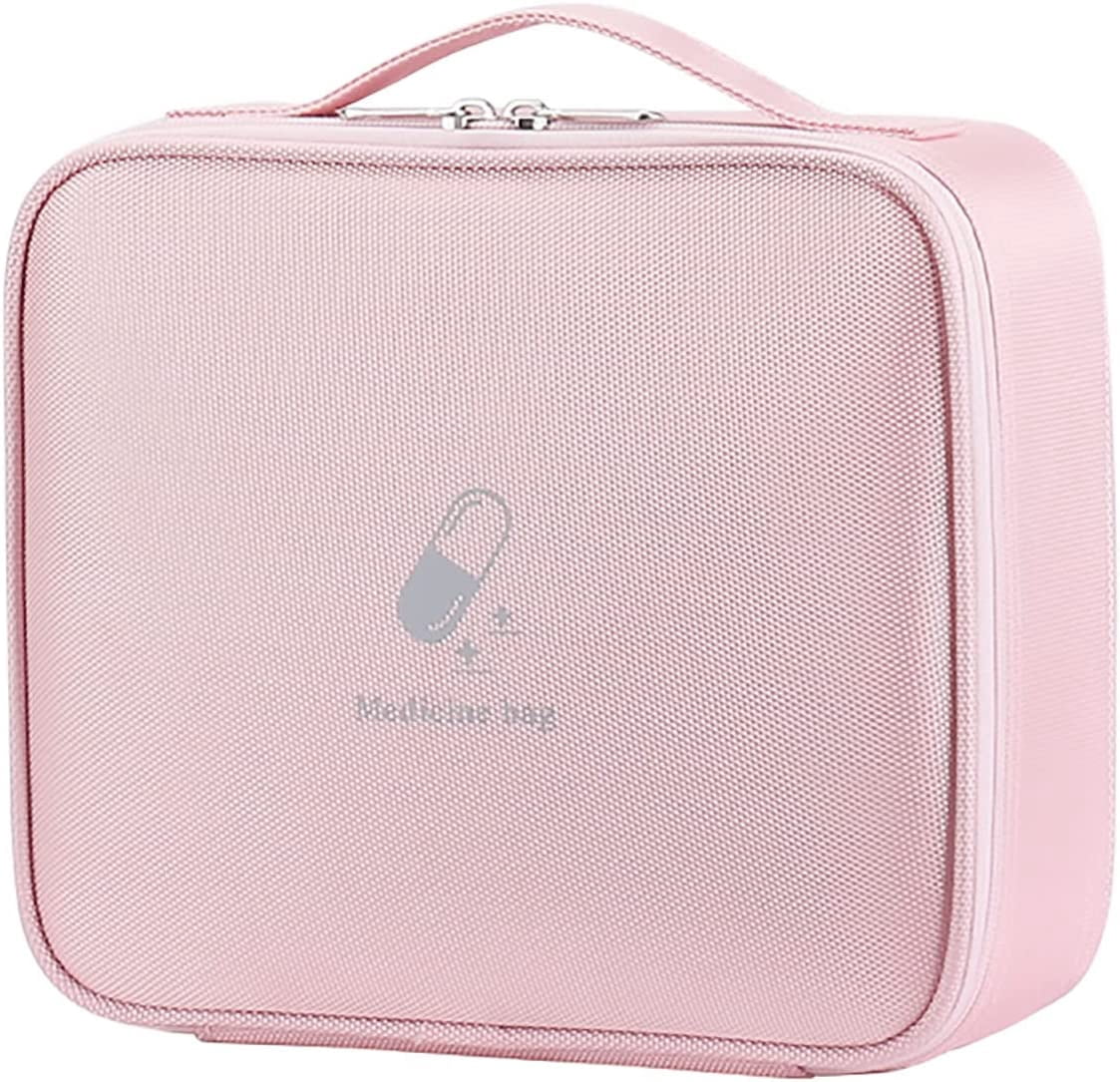 First Aid Bag, Medical Kits Bag Cute, Waterproof Emergency First Aid Kit for Survival, Empty First Aid Bags Medicine Bags Organizer Storage for Women（Pink)）, 10.3*4*9 Inch