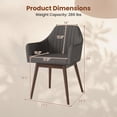 thumbnail image 3 of Gymax Set of 4 Dining Chairs Upholstered Kitchen Table Chairs w/ Solid Wood Legs Gray, 3 of 10