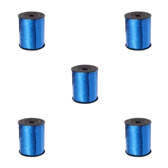 Youkk Plastic Ribbon Sparkling And multifunctional For Wedding And Party Decorations Sturdy Golden Curled Ribbon blue 5Set