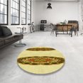 thumbnail image 4 of Ahgly Company Tapis d'Intérieur Ronds Transitionnels Lavables à la Machine, Brun Biscuit Foncé, 8 Pieds Rond, 4 of 7