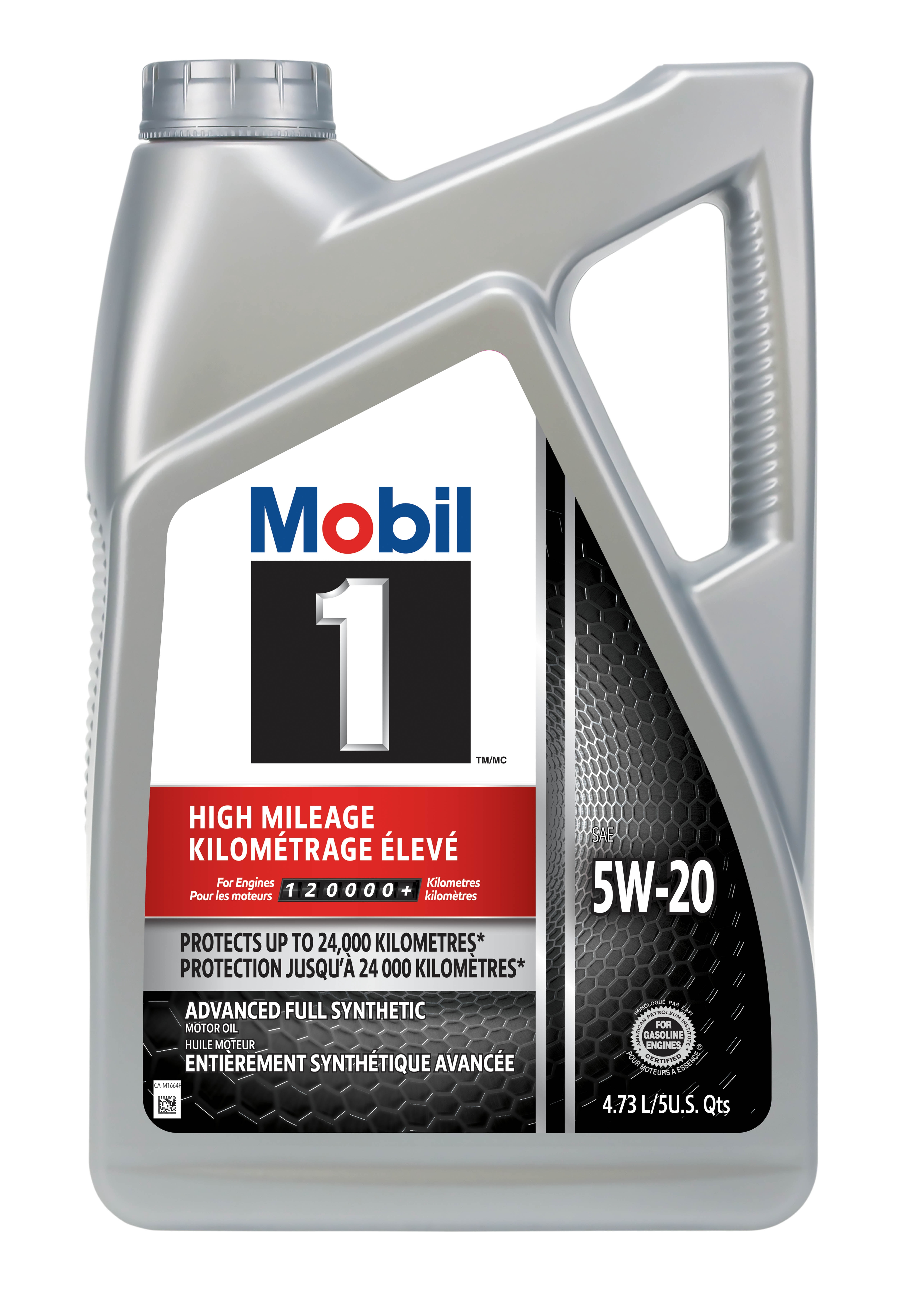 Mobil 1™ High Mileage Full Synthetic Engine Oil 5W-30, 4.73 L