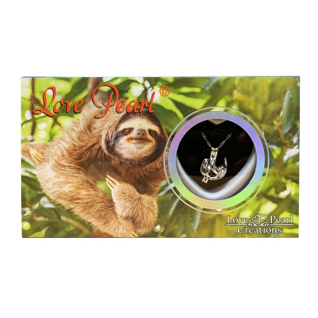 Sloth Love Wish Pearl Animal Necklace DIY Jewelry Kit with 16" Stainless Chain