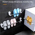 thumbnail image 3 of facefd Suction Cup Towel Bar Storage Rack Stainless Steel Polished Surface Strong Bearing Capacity Hand Towel Holder 6 Sliding Hooks, 3 of 5