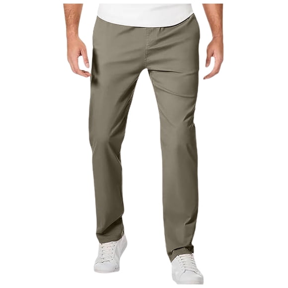 WEAIXIMIUNG Black Pants Men Casual S36X30 Men's Classic Veneer Crease Flat Head Chinos Mature Men's Straight Leg Pants