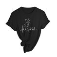 thumbnail image 5 of TSADFHJI Tuniques pour Femmes Hauts pour Femmes Printemps Été Chats Imprimés Manches Courtes Col Rond T-Shirt Haut TG Noir, 5 of 5