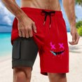 thumbnail image 2 of Work Shorts Men Swim Trunks Compresssion Liner Inseam Board Shorts Bathing Suit With Pockets Gym Shorts Men Red XXXXL, 2 of 4