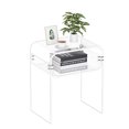 thumbnail image 1 of VEVOR Acrylic Side Table, 2 Tiers Clear Bedside Table with Storage Shelf, Modern Rectangle Acrylic End Desk, Transparent Thick Nightstand for Bedroom, Living Room, Study, 11.8 x 15.7 x 19.7 in (Clear), 1 of 1