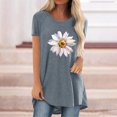thumbnail image 2 of Pompotops Femmes Mode Casual Chemises Manches Courtes Tee Tops Tunique Blouse, 2 of 4