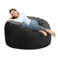 thumbnail image 1 of Bean Bag Chair, 4 ft Giant Bean Bag for Adults, Teens, Foam Filled Bean Bag Chairs with Velvet Cover, Big Beanbag Chair Round Soft Lazy Bean Bag Sofa for Living Room, Black, 1 of 7