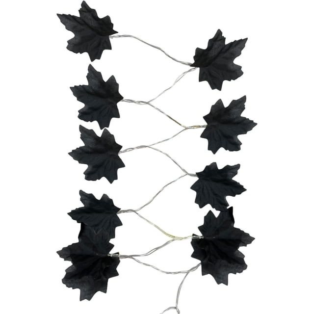 Halloween Lights Outdoor Maple Leaf Garland With 10 LED String Lights For Indoor Outdoor Fall Decor 78.7 in