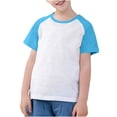 thumbnail image 2 of VKOYWKM T-Shirts pour Tout-Petits Garçons Filles à Blocs de Couleur Raglan Hauts Mignons Col Rond Manches Courtes T-Shirts Petites Filles Chemise de Rentrée, 2 of 9