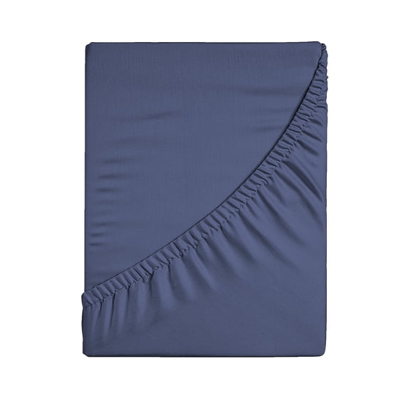 SLYNSHome Fitted Sheet Double Bed Hotel Luxury Fitted Sheet Ultra Soft Wrinkle Free Deep Pockets Fitted Sheet - Navy