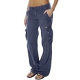 thumbnail image 2 of LUOGENLI Pantalon Décontracté pour Femme Pantalon Rétro Français à Jambe Grand pour Femme Poche Décontractée Ample à Jambe Droite Pantalon de Travail pour Femme Pantalon Décontracté pour Femme Extensible Pantalon Décontracté pour Femme Taille Extensible Gris G, 2 of 4