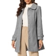 thumbnail image 1 of INSPIRE CHIC Manteaux pour Femmes Col Peter Pan Boutonnage Simple devant à Boutons Manteaux d'Hiver S Gris, 1 of 6