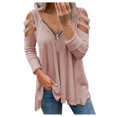 thumbnail image 1 of Ketyyh-chn99 T-Shirt Femme Mode Blouse Ample Été Manches Courtes Tunique Décontractée Hauts Confortable Ample Col Rond Hauts Rose,G, 1 of 4