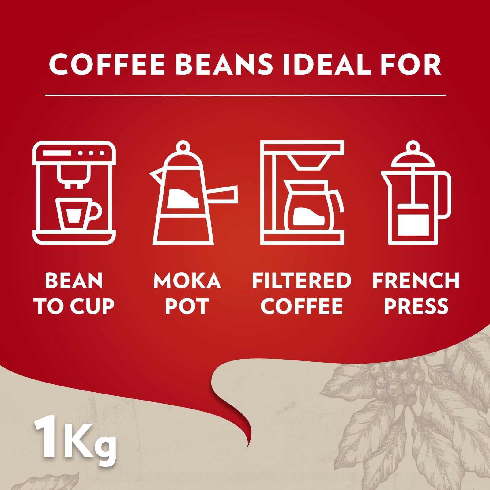 Lavazza - Qualita Rossa - Medium Roast 1KG Bag of Italian Coffee