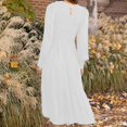 thumbnail image 3 of Pisexur Robe à Manches Longues à Col en V Femme Hiver Mode Manches Longues Col Rond Robe Longue Unie Caractéristiques Robe Femme, 3 of 3