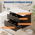 thumbnail image 4 of 24 inch Bathroom Vanity with Sink Combo, Floating Bathroom Vanity with Ceramic Basin, 2 Large Drawers with Gold Handle, Soft-Close Design, Easy Assembly, Black, 4 of 6