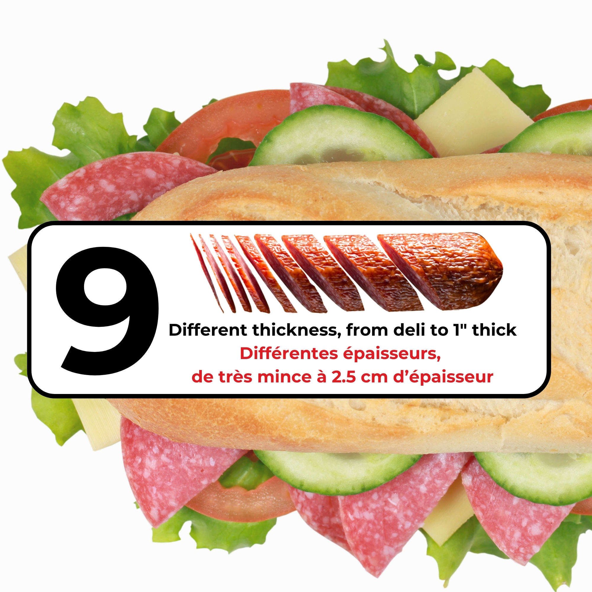 Starfrit Deli Slicer,  Adjustable Food Slicer for Meat, Cheese, Bread and Vegetables