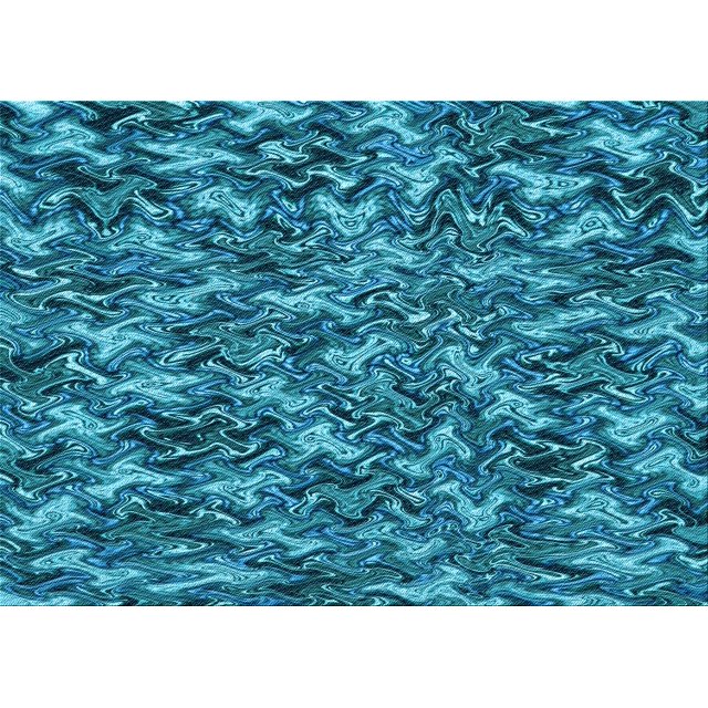 Ahgly Company Machine Washable Indoor Rectangle Transitional Teal Green Area Rugs, 5' x 8'