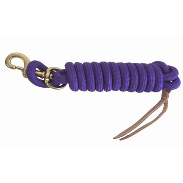 AJ Tack 9 Foot Nylon Lead Rope with Leather Popper Purple