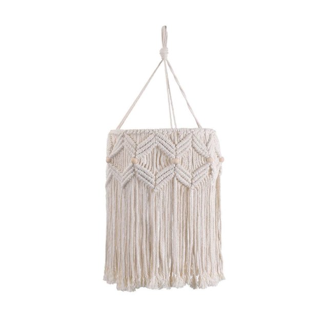 GROWTH TANK Macrame Lampshade Bedside Table Lamp Fitting Handmade Woven Boho Hanging Pendant